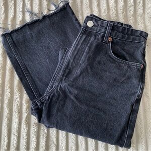 Zara Gray-Black Wash Denim Jeans High Rise & Long